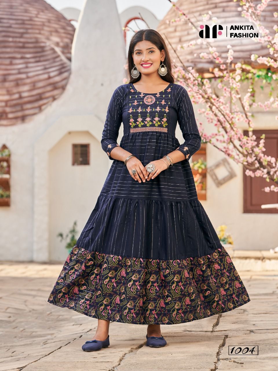 Ankita Weekend Festive Wear Wholesale Cotton Embroidery Anarkali Kurtis